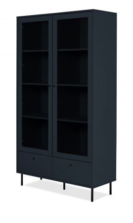 Vitrine Barina in blau Wohn- und Esszimmer Vitrinenschrank 100 x 183 cm