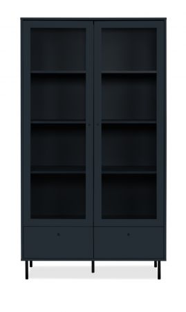 Vitrine Barina in blau Wohn- und Esszimmer Vitrinenschrank 100 x 183 cm