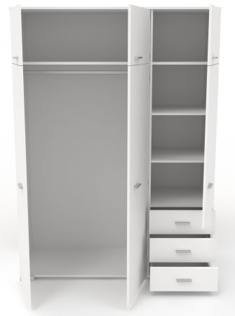 Parisot Kinder- und Jugendzimmer Sleep43 in wei� Komplett-Set 2-teilig mit Stauraumbett und Kleiderschrank