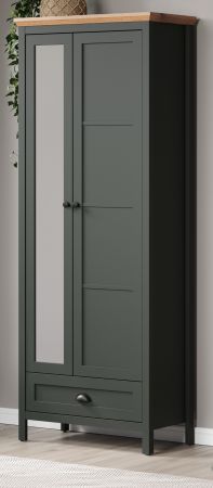 Garderobenschrank Meadow in gr�n und Evoke Eiche Landhaus Garderobe mit Spiegel 77 x 198 cm