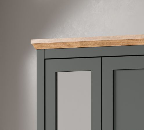 Garderobenschrank Meadow in gr�n und Evoke Eiche Landhaus Garderobe mit Spiegel 77 x 198 cm
