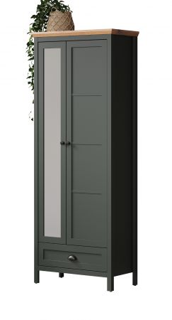 Garderobenschrank Meadow in gr�n und Evoke Eiche Landhaus Garderobe mit Spiegel 77 x 198 cm