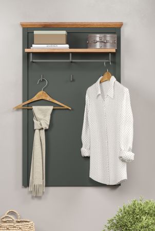 Garderobenpaneel Meadow in gr�n und Evoke Eiche Landhaus Wandgarderobe 77 x 123 cm