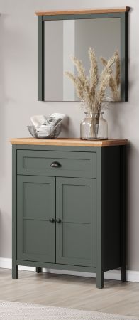 Garderobenspiegel Meadow in gr�n und Evoke Eiche Landhaus Flur Diele Spiegel 77 x 68 cm