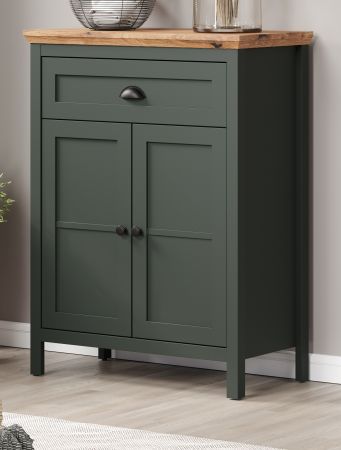 Flurkommode Meadow in gr�n und Evoke Eiche Landhaus Flur Diele Kommode 77 x 102 cm