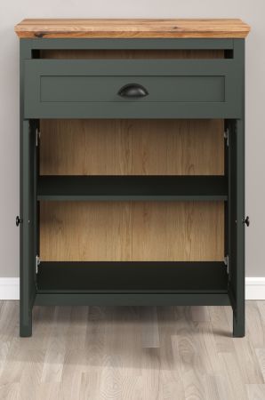 Flurkommode Meadow in gr�n und Evoke Eiche Landhaus Flur Diele Kommode 77 x 102 cm