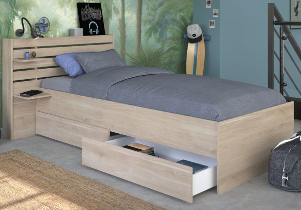 Parisot Kinder- und Jugendzimmer Stauraumbett Escale1 in Eiche japanisch Bett Liegefl�che 90 x 200 cm