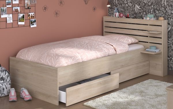 Parisot Kinder- und Jugendzimmer Stauraumbett Escale1 in Eiche japanisch Bett Liegefl�che 90 x 200 cm