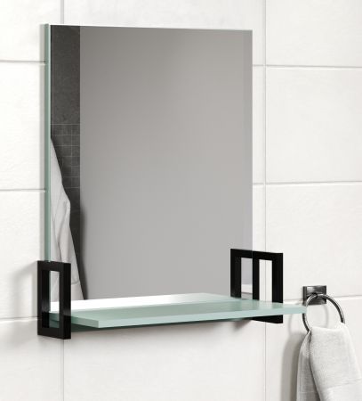 Badezimmer Spiegel Matix in dusk blue und grau Badspiegel 64 x 74 cm