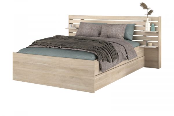 Parisot Stauraumbett Escale2 in Eiche japanisch Bett Liegefl�che 140 x 200 cm