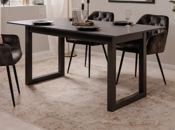 Esstisch Visby in Schiefer dunkel grau K�chentisch ausziehbar 160 / 200 x 90 cm