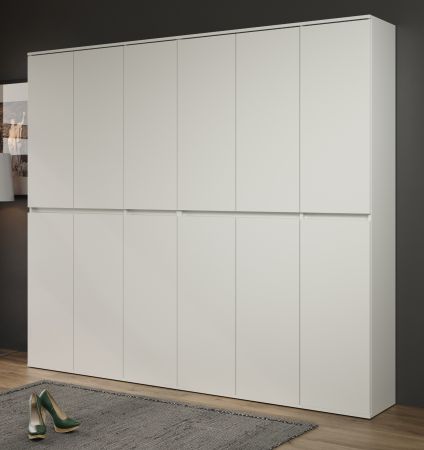 Garderobenschrank Metro in Wei�, 12-t�riger Schuhschrank 222 x 191 cm