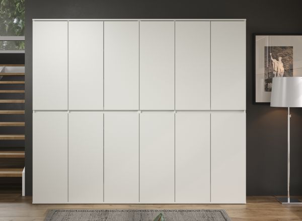 Garderobenschrank Metro in Wei�, 12-t�riger Schuhschrank 222 x 191 cm