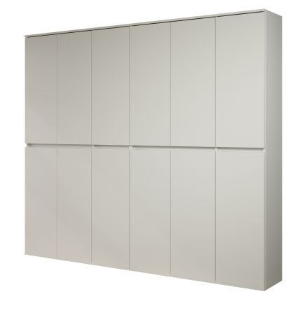 Garderobenschrank Metro in Wei�, 12-t�riger Schuhschrank 222 x 191 cm