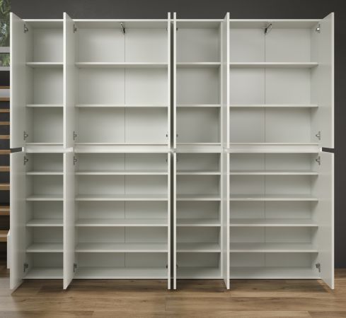 Garderobenschrank Metro in Wei�, 12-t�riger Schuhschrank 222 x 191 cm