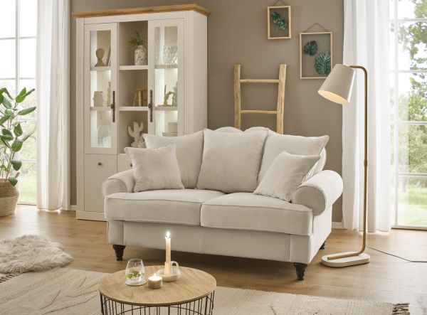 Sofa Adelina in beige Landhaus Couch 2-Sitzer 170 cm