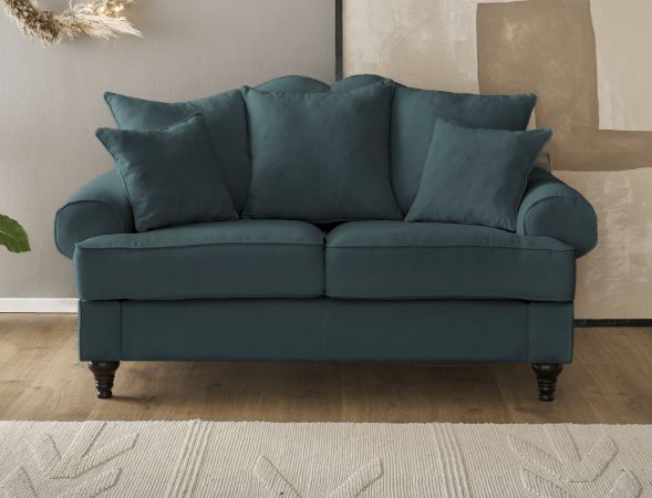Sofa Adelina in blaugr�n Landhaus Couch 2-Sitzer 170 cm