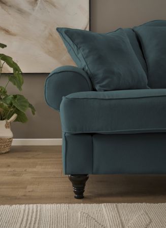 Sofa Adelina in blaugr�n Landhaus Couch 3-Sitzer 200 cm