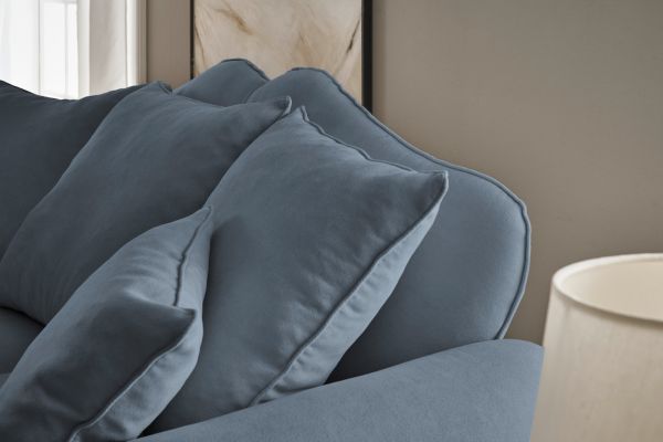 Sofa Adelina in blau Landhaus Couch 3,5-Sitzer 230 cm