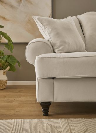 Sofa Adelina in beige Landhaus Couch 3,5-Sitzer 230 cm