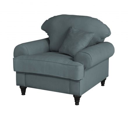 Sessel Adelina in grau Landhaus Loungesessel 110 cm