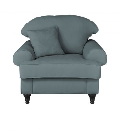 Sessel Adelina in grau Landhaus Loungesessel 110 cm