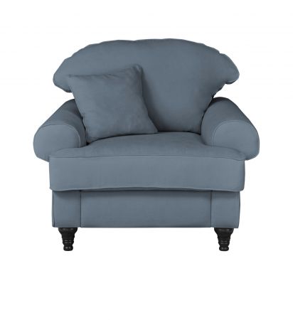 Sessel Adelina in blau Landhaus Loungesessel 110 cm