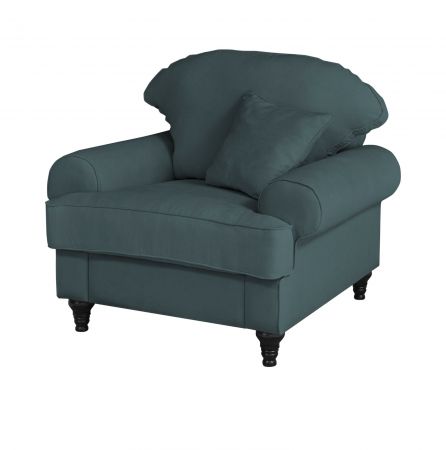 Sessel Adelina in blaugr�n Landhaus Loungesessel 110 cm