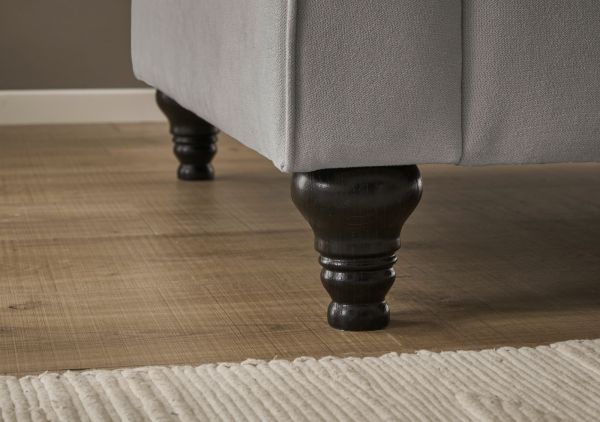 Sessel Adelina in hellgrau Landhaus Loungesessel 110 cm