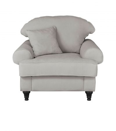 Sessel Adelina in hellgrau Landhaus Loungesessel 110 cm