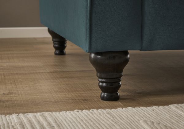 Sessel Set Adelina in blaugr�n Landhaus Loungesessel inklusive Hocker