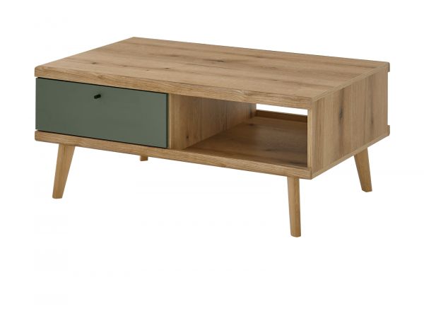 Couchtisch Juna in Salbei und Evoke Eiche Beistelltisch skandinavisch 107 x 67 cm