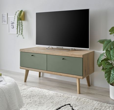 TV-Lowboard Juna in Salbei und Evoke Eiche TV Unterteil skandinavisch 107 x 50 cm