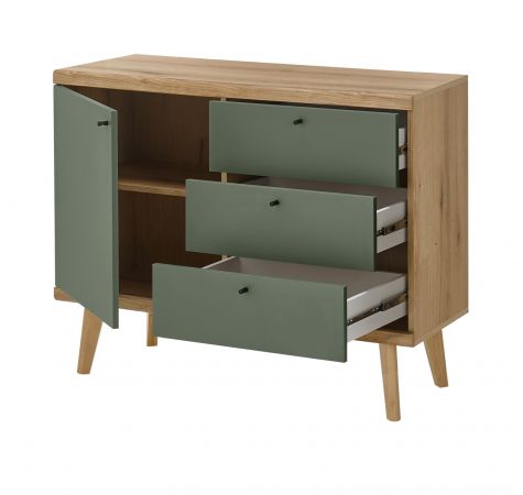 Sideboard Juna in Salbei und Evoke Eiche Kommode skandinavisch 107 x 83 cm