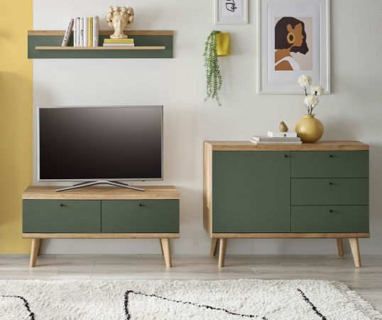 Sideboard Juna in Salbei und Evoke Eiche Kommode skandinavisch 107 x 83 cm
