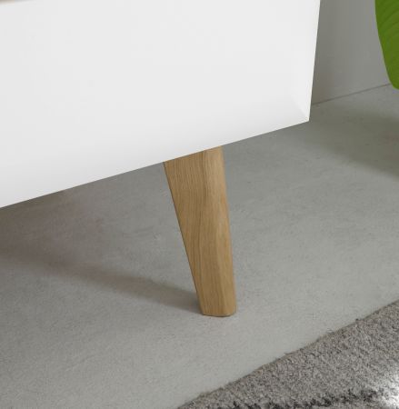 TV-Lowboard Isgard in wei� matt und Scandi Eiche TV Unterteil skandinavisch 107 x 50 cm