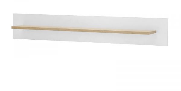 Wandboard Isgard in wei� matt und Scandi Eiche Wandregal skandinavisch 107 cm