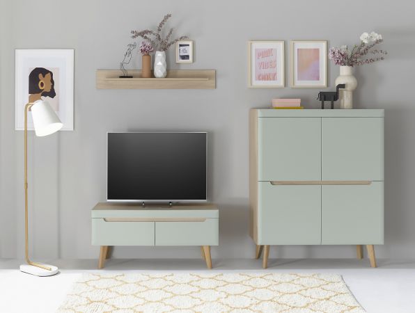 Wandboard Isgard in Scandi Eiche Wandregal skandinavisch 107 cm