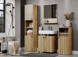 Badezimmer Hochschrank Feliz in Evoke Eiche Badschrank 40 x 186 cm
