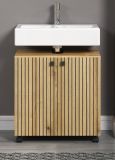 Waschbeckenunterschrank Feliz in Evoke Eiche Badschrank auf Rollen 60 cm