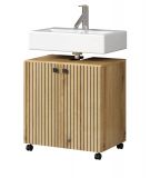 Waschbeckenunterschrank Feliz in Evoke Eiche Badschrank auf Rollen 60 cm