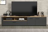 TV-Lowboard Avila in grau und Evoke Eiche XL TV Unterteil 210 x 43 cm