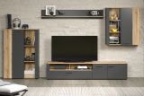 Wandboard Avila in grau und Evoke Eiche Wandregal 167 x 25 cm