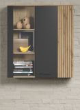 H�ngevitrine Avila in grau und Evoke Eiche Vitrine h�ngend 90 x 99 cm
