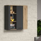 H�ngevitrine Avila in grau und Evoke Eiche Vitrine h�ngend 90 x 99 cm