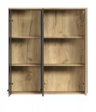 H�ngevitrine Avila in grau und Evoke Eiche Vitrine h�ngend 90 x 99 cm