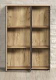 Highboard Avila in grau und Evoke Eiche Vitrine 90 x 132 cm