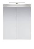 Badezimmer Spiegelschrank Adamo in wei� Hochglanz 2-t�rig inkl. LED 60 x 77 cm