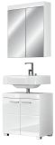 Badezimmer Badm�bel Set Adamo in wei� Hochglanz Badkombination 2-teilig 60 x 190 cm