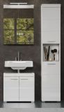 Badezimmer Badm�bel Set Adamo in wei� Hochglanz Badkombination 3-teilig 112 x 190 cm